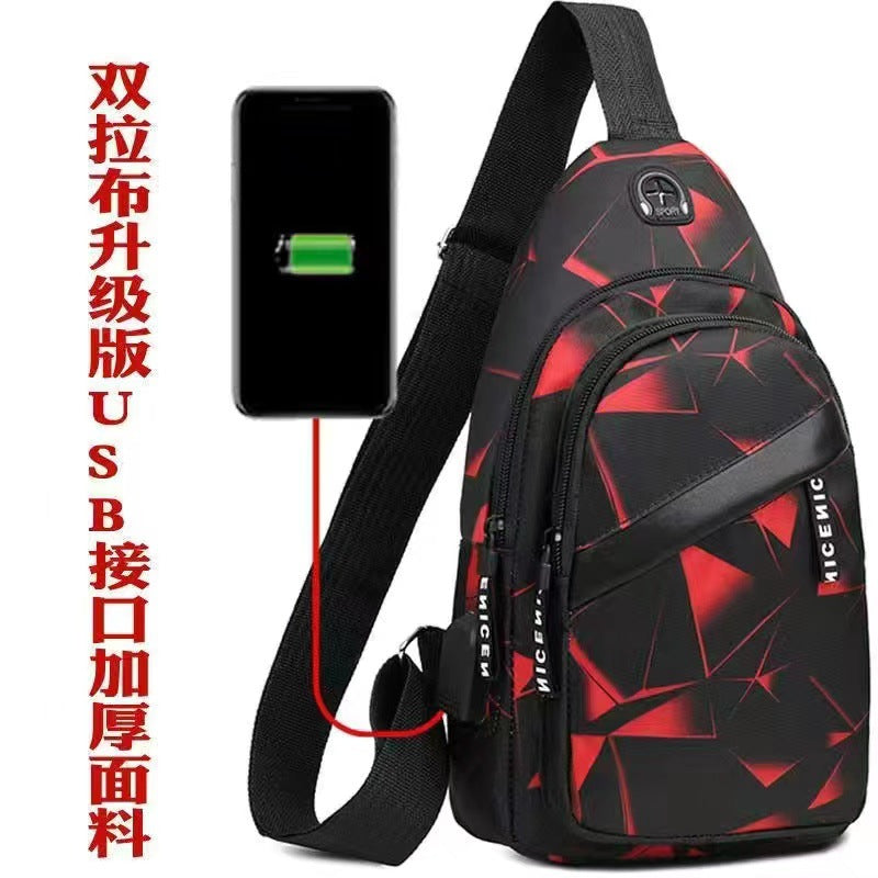 Chest Bag for Men and Women Lightweight Crossbody Bag with Earphone Hole Suitable for Outdoor Travel Daily Use