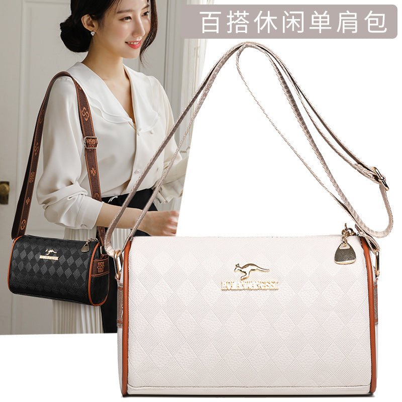 Boston Pillow Bag Women's Fashionable New Fashionable Western Style Wide Shoulder Strap High-End Shoulder Messenger Bag