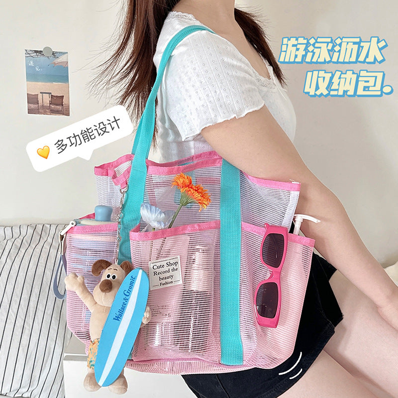 Hollow Swim Bag Large Capacity Beach Bag Girls Storage Beach Beach Bag Foldable Shopping Bag