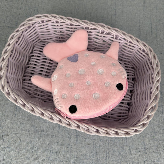 Women's Wallet Cute Plush Loving Heart Shark Coin Purse Children's Daily Storage Hair Ring Hairpin Carry Bag