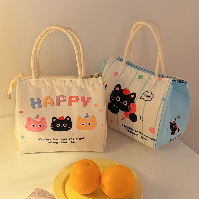 Tote Bag Good-looking Lunch Bag Female Cute Student Lunch Box Bag Rice Bag Insulated Lunch Box