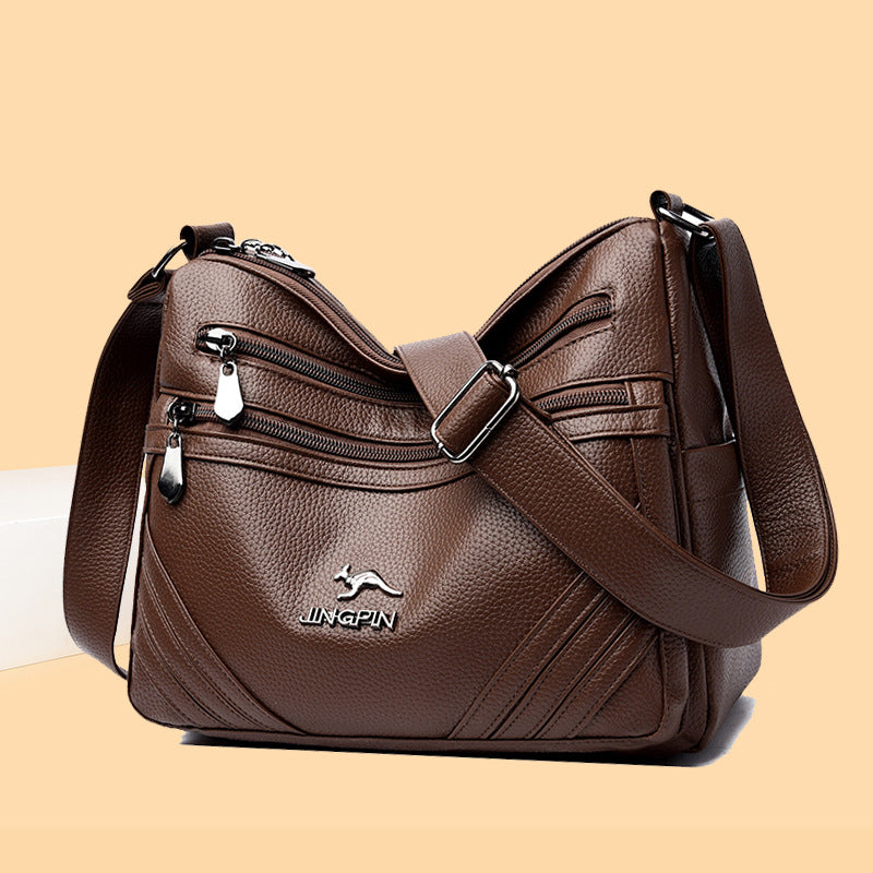 Women's Messenger Bag New Fashion Versatile Multi-Layer Large Capacity Middle-Aged Mom Shoulder Bag