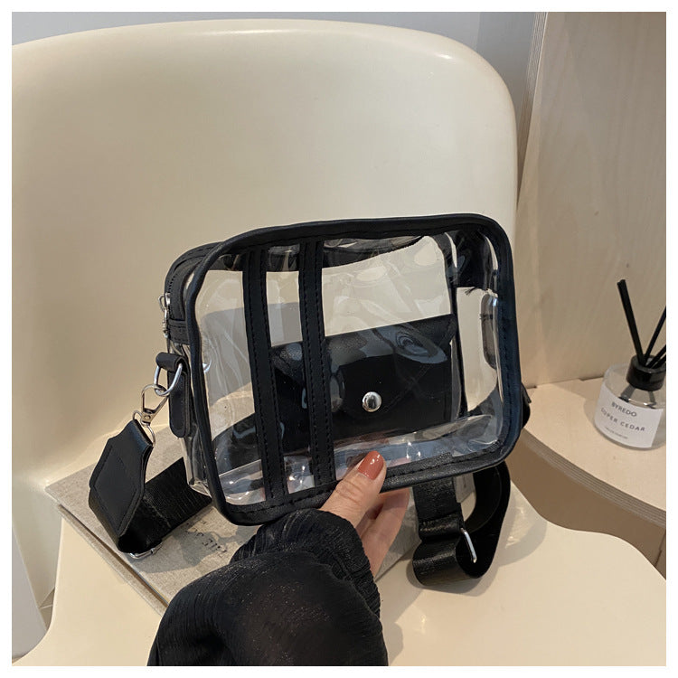 Spring and Summer New Special-Interest Design Trendy Cool Transparent Casual Shoulder Bag Fashion Trendy Simple Crossbody Small Square Bag