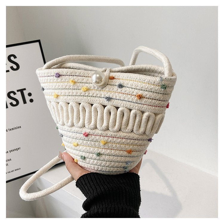 Summer New Woven Bag Women's Fashion All-Match Portable Crossbody Shoulder Bag