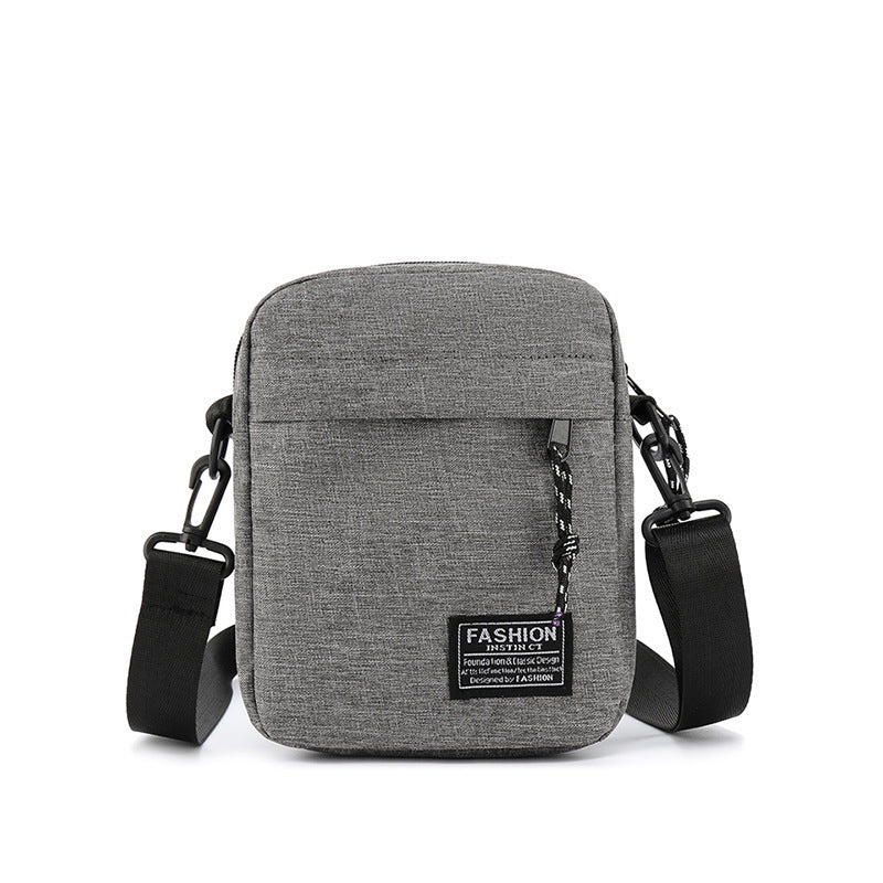Men's Stylish and Lightweight Mini Crossbody Bag Waterproof and Cut-Proof Canvas Mobile Phone Bag Casual Sports Shoulder Bag