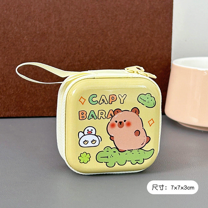 Coin Purse Capabala Mini Coin Pocket Portable Earphone Bag Cute Capybara Coin Key Case