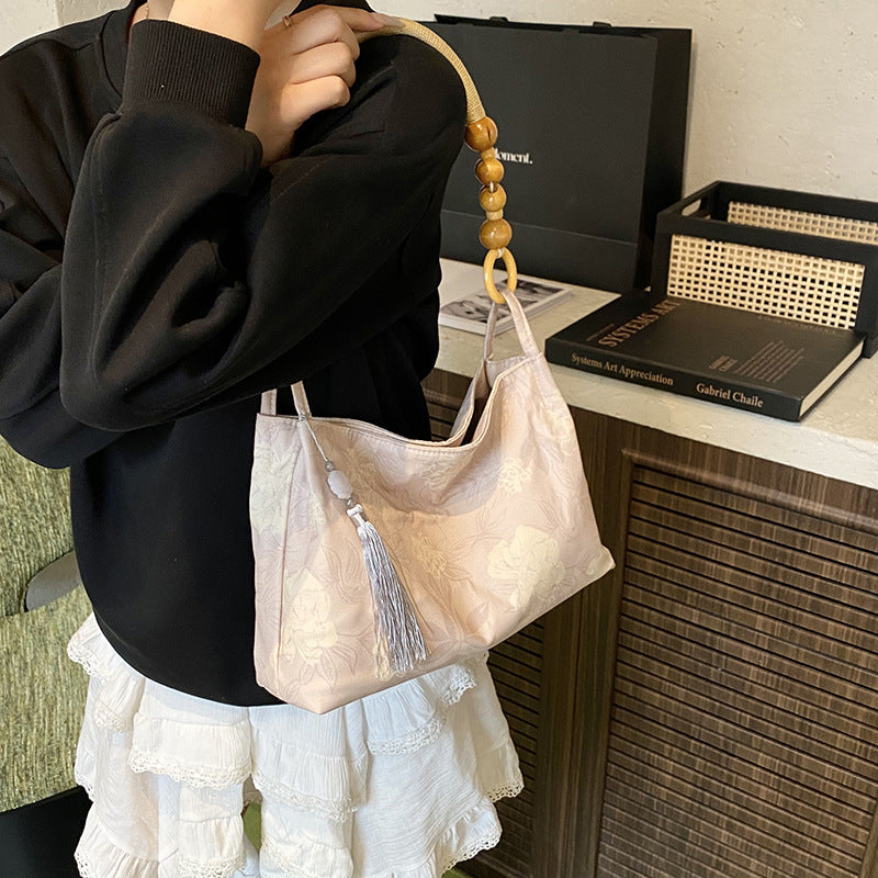 New Chinese Style Large Capacity Women's New Summer Large Capacity Western Style Commuter Portable Shoulder Underarm Bag