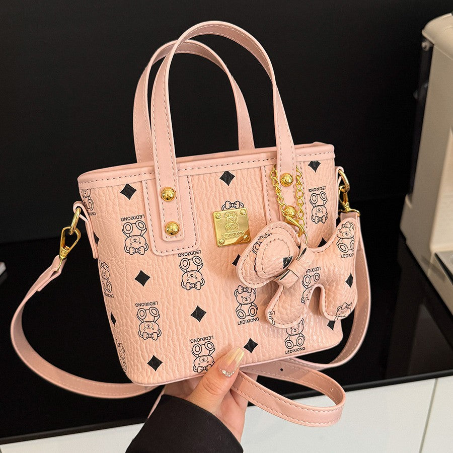 Fashion Printed Portable Vegetable Basket Bag Women's New Western Style All-Matching Shoulder Bag Cute Crossbody Bag