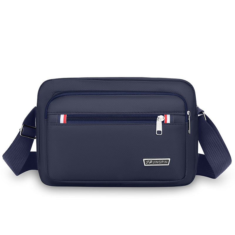 Fashionable Men's Shoulder Bag with Waterproof PU Material and Multi-layer Storage for Business and Travel