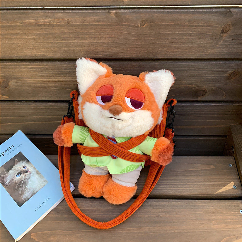 Cute Cartoon Bunny Plush Shoulder Bag with Soft Velvet Design and Magnetic Closure for Daily Use