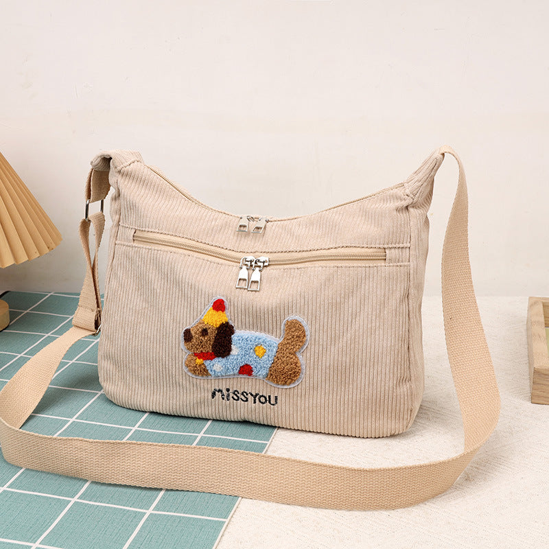 Shoulder Bag Women's Retro Commuter Large Capacity New Popular Student Class Crossbody Tote Bag