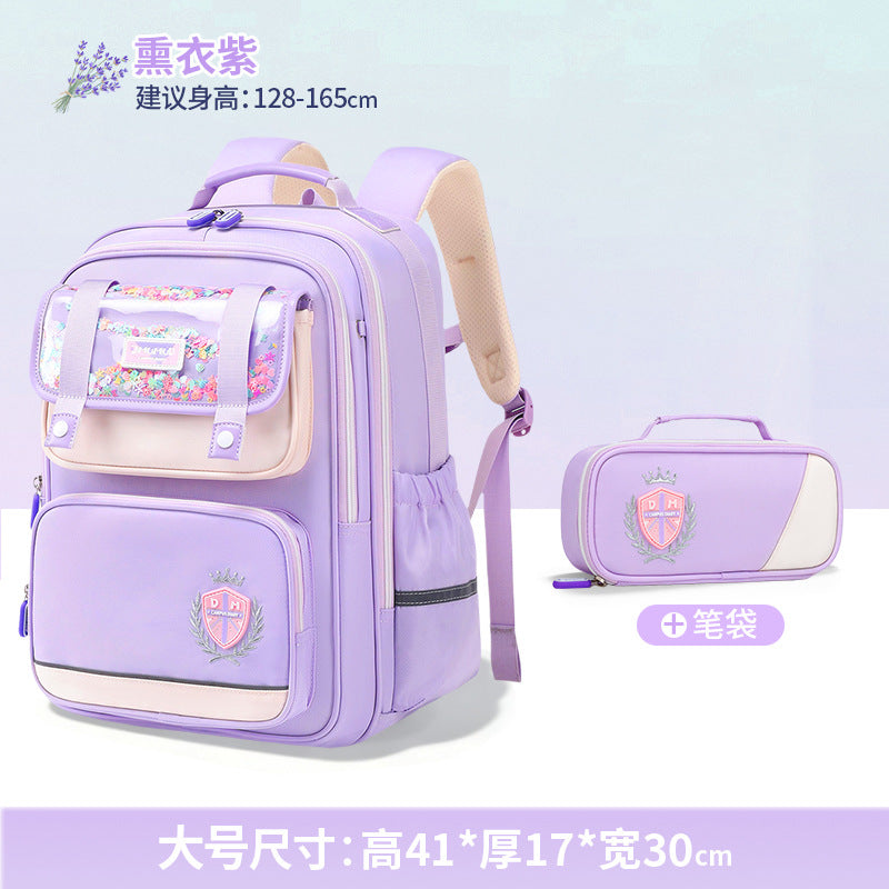 2026 New Kids Backpack for Grades 1-6, Lightweight & Ergonomic Design with Large Capacity, Breathable and Waterproof Oxford Fabric, British Style School Bag with Pencil Case and Study Bag Set