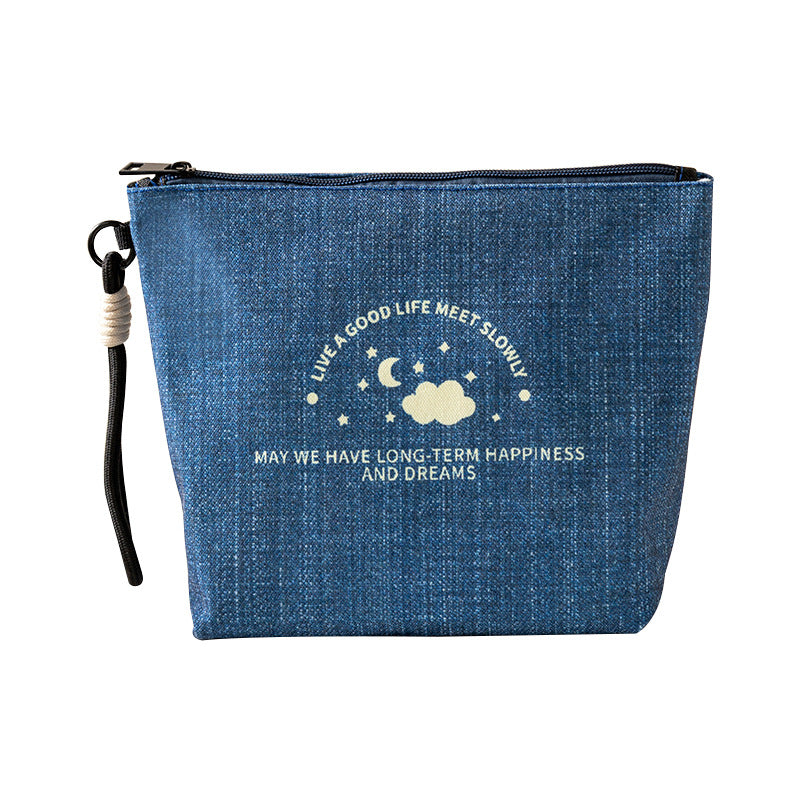 New Denim Coin Purse Multi-Functional Storage out Portable Cosmetics Storage Bag Mini Anytime Small Saddle Bag