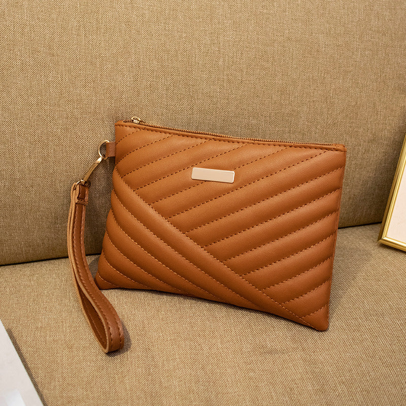 Embroidered Phone Bag for Women Large Capacity New Fashion All-Match Rhombus Clutch