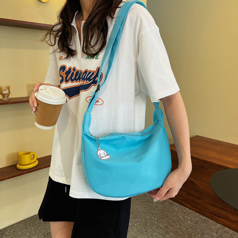 Dumpling Bag Men and Women Korean Shoulder Simple Pure Color Japanese Girl Students' Crossbody Bag