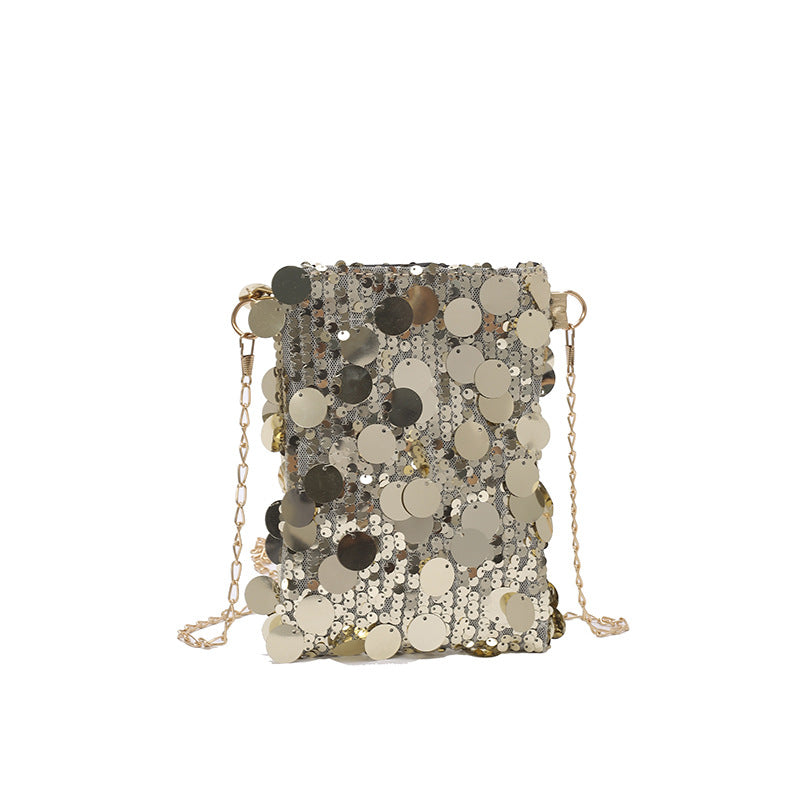 Women's Mini Crossbody Bag Women's Street Trend Chain Shoulder Bag Magnetic Snap Opening and Closing Design