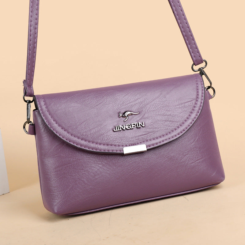 Women's Messenger Bag New High-Grade Temperament Pure Color Pu Shoulder Bag