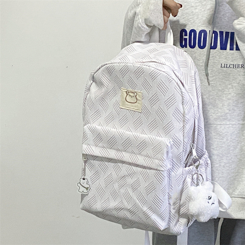 Girl Heart Cute Bear Backpack Korean Style College High School Junior High School Student Large Capacity Schoolbag Computer Casual Backpack