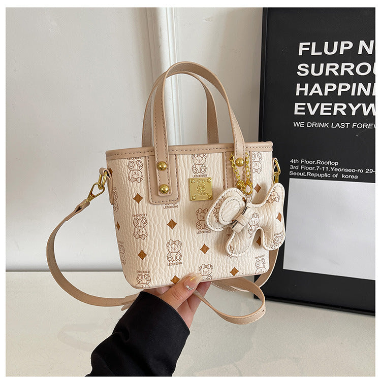 Fashion Printed Portable Vegetable Basket Bag Women's New Western Style All-Matching Shoulder Bag Cute Crossbody Bag