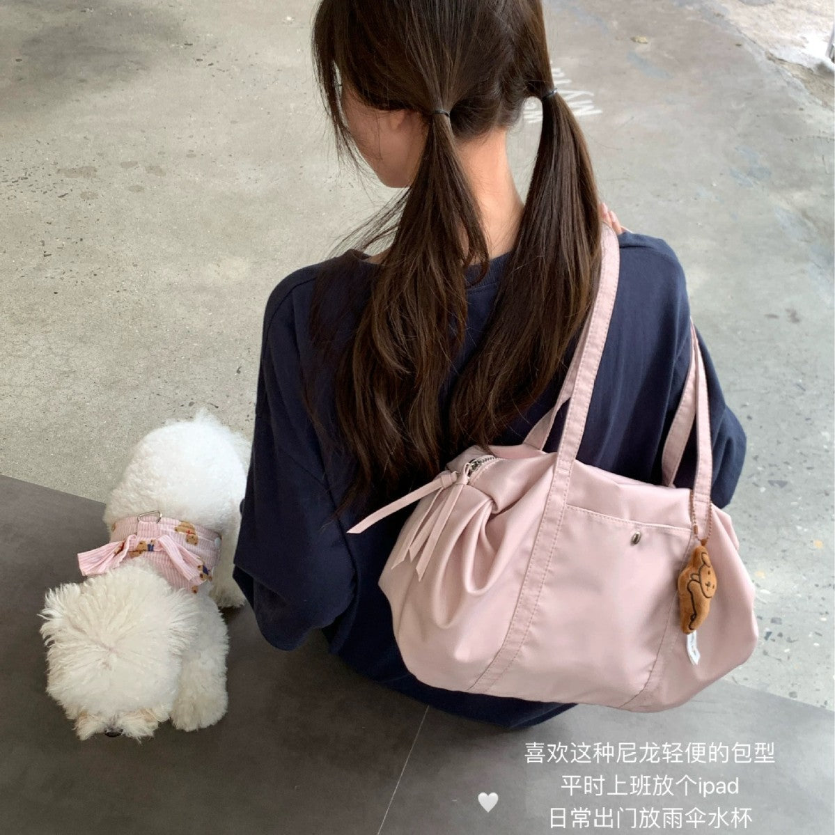 Lightweight Nylon Ballet Yoga Bag with Large Capacity, Perfect for Daily Commute and Travel, Korean Style Shoulder Tote