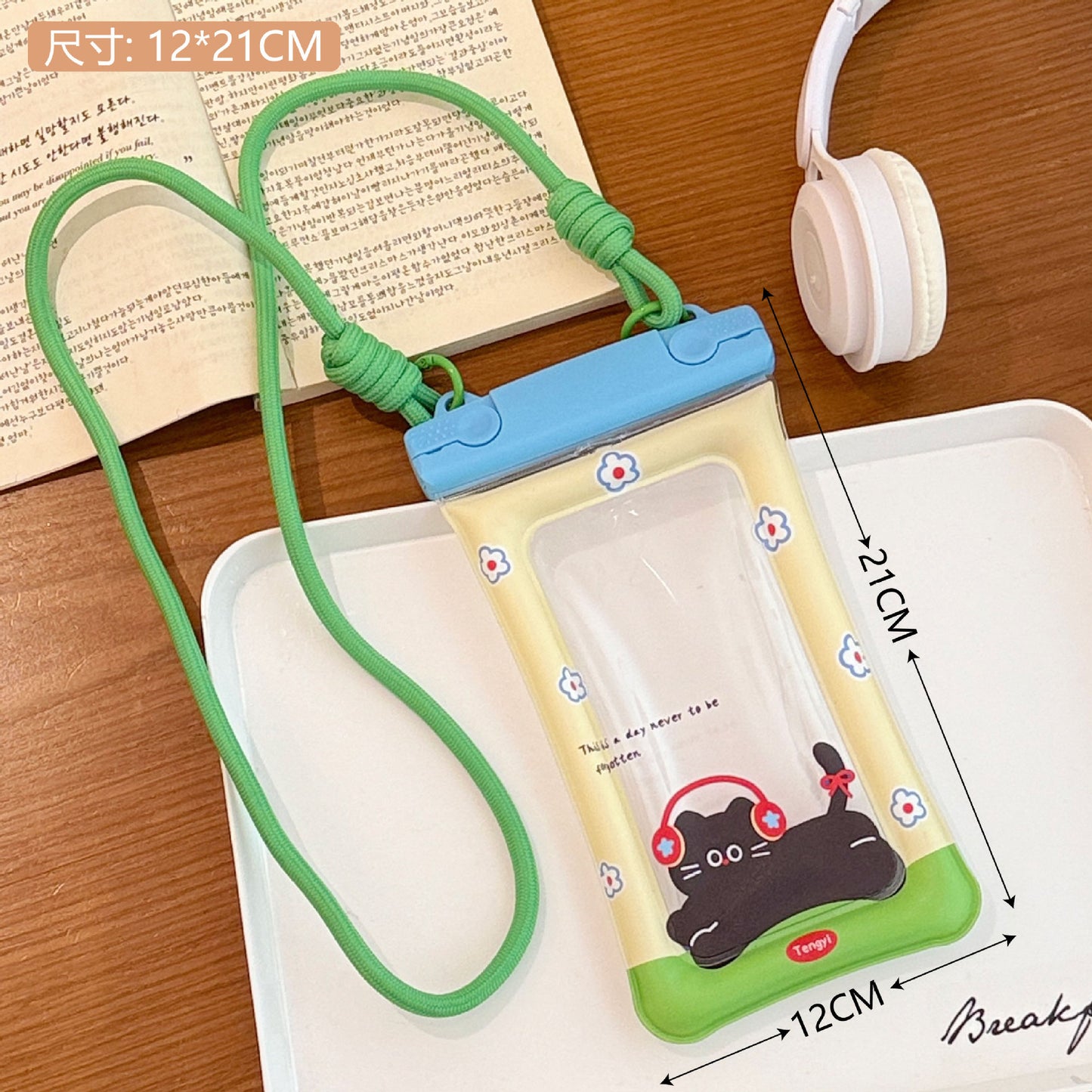 Cute Transparent Waterproof Mobile Phone Bag Touch Screen Design Suitable for Swimming Drifting Multifunctional Sealed Storage Bag
