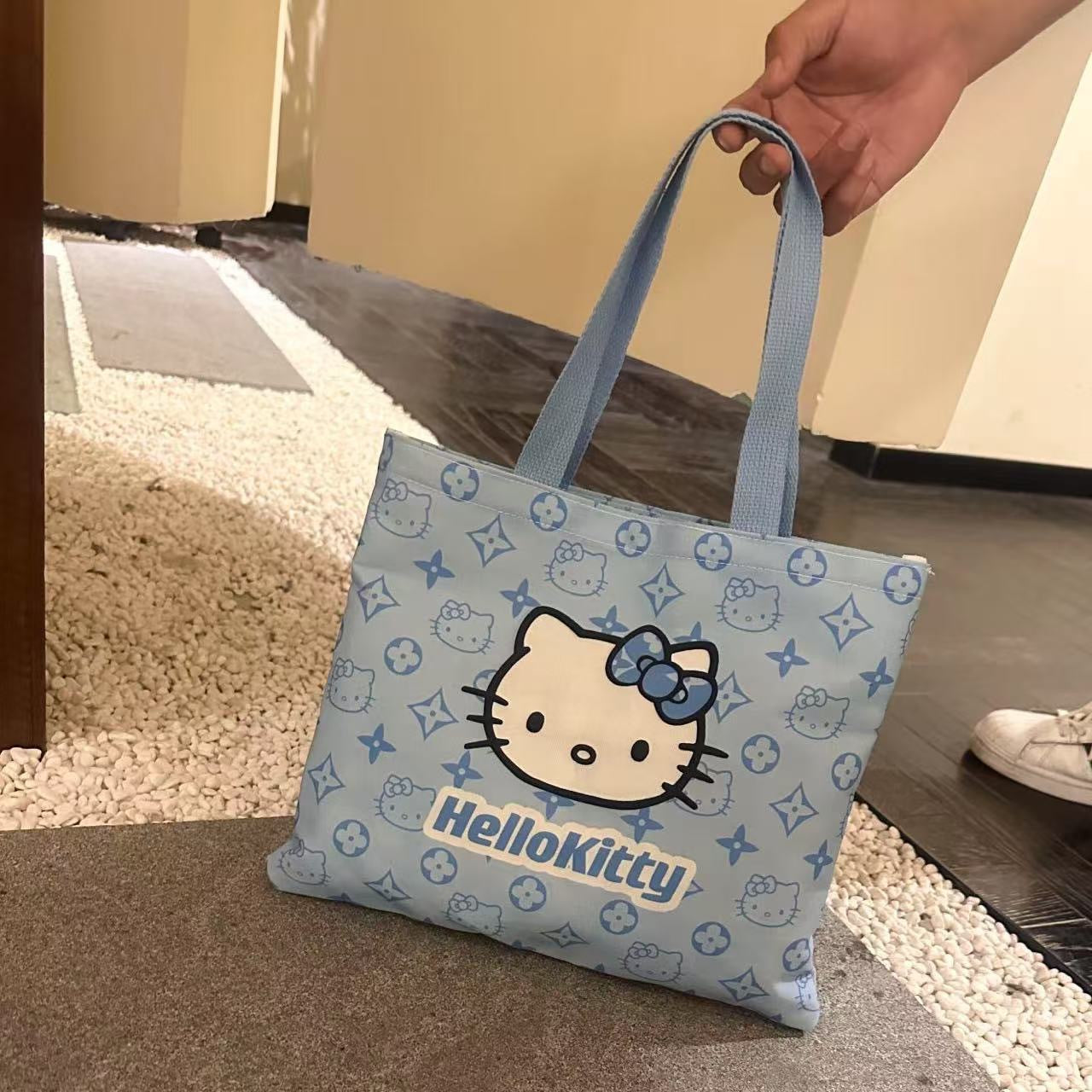 New Kitty Lightweight for Summer All-Match Cartoon Portable Office Worker Fashion Sundries Canvas Handbag