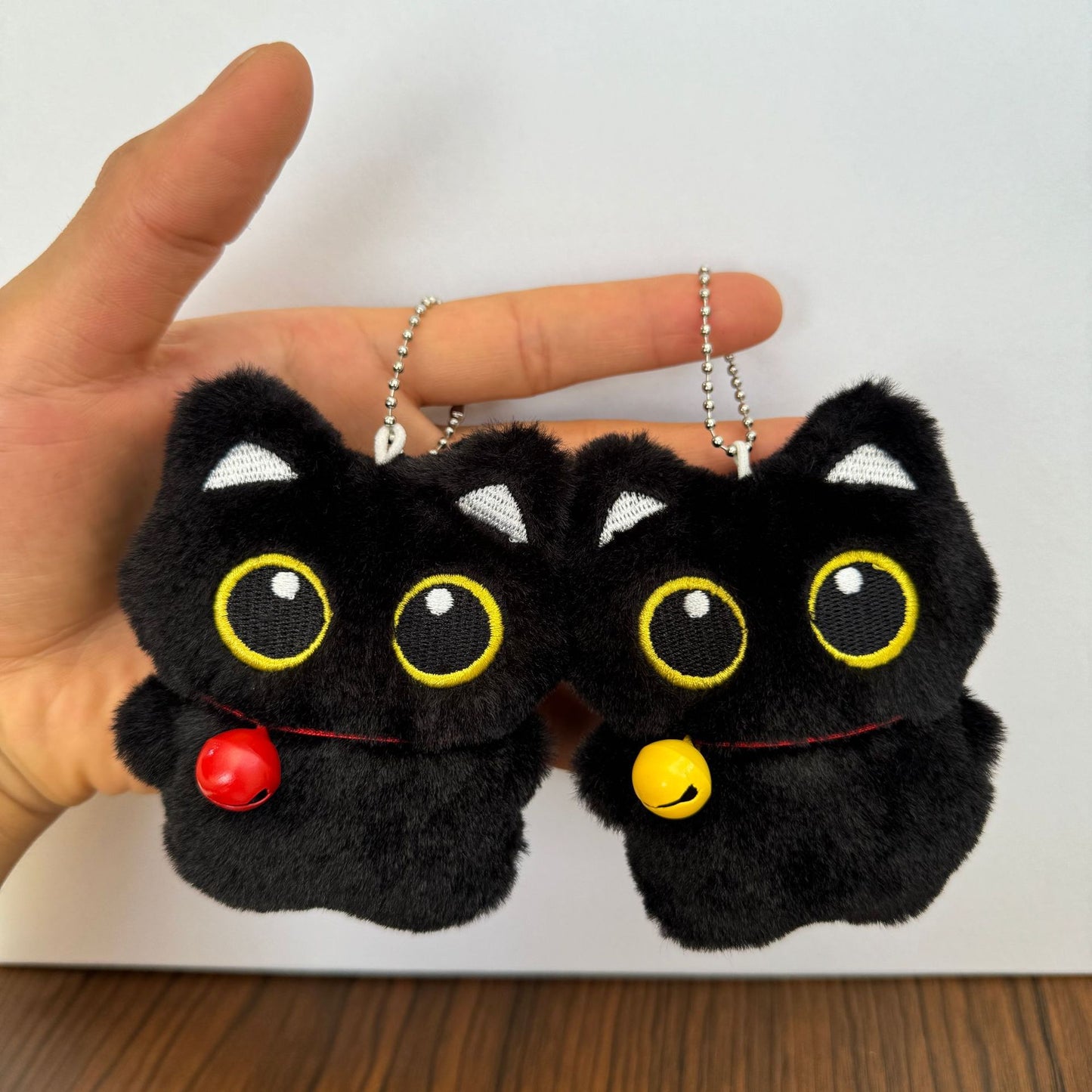 Cartoon Black Cat Doll Plush Doll Pendant Kitty Toy Ornaments Cute Gift Squeaky Bag Accessories