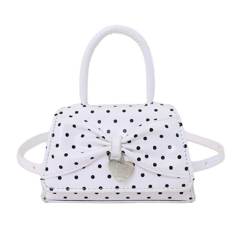 Cute Mini Lady Handbag with Polka Dot and Bow Design, Korean Style Crossbody Bag for Summer 2026