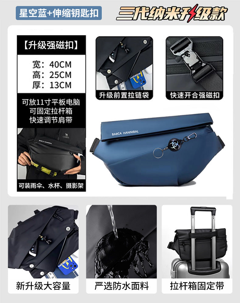 Men's Messenger Bag Commuter Bag Chest Bag Men's Messenger Bag Cycling Bag Motorcycle Backpack Sports Boys Shoulder Bag Fashion