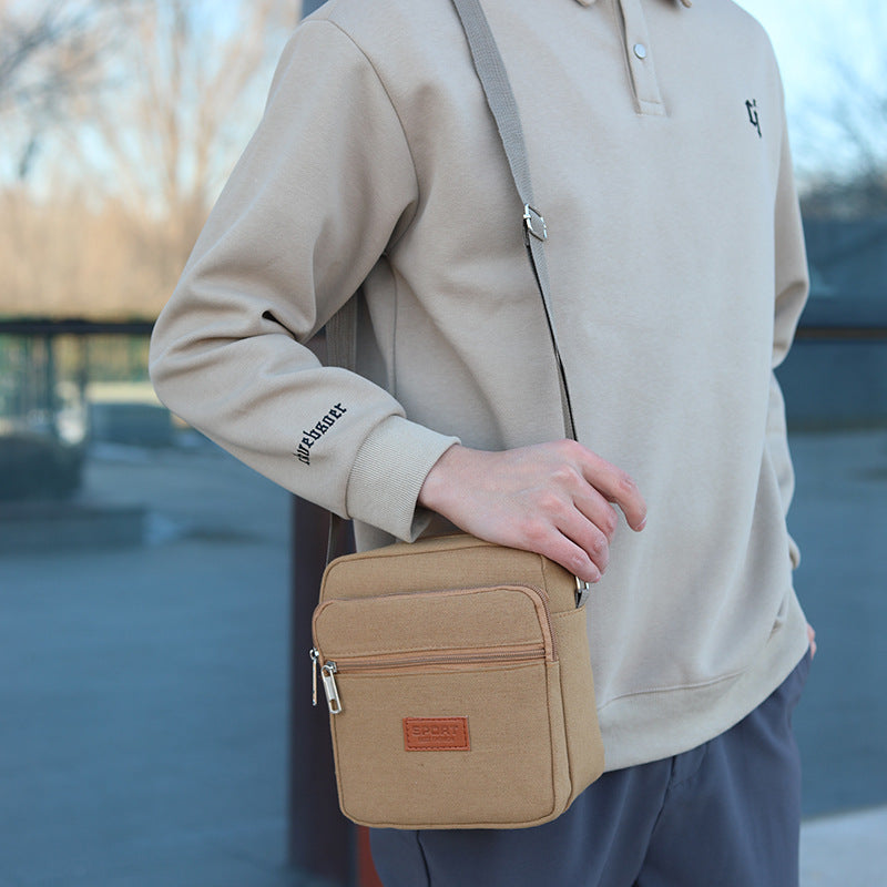 Men's Messenger Bag Shoulder Bag Unisex Multi-Layer Business and Leisure Dual-Use Lightweight and Practical