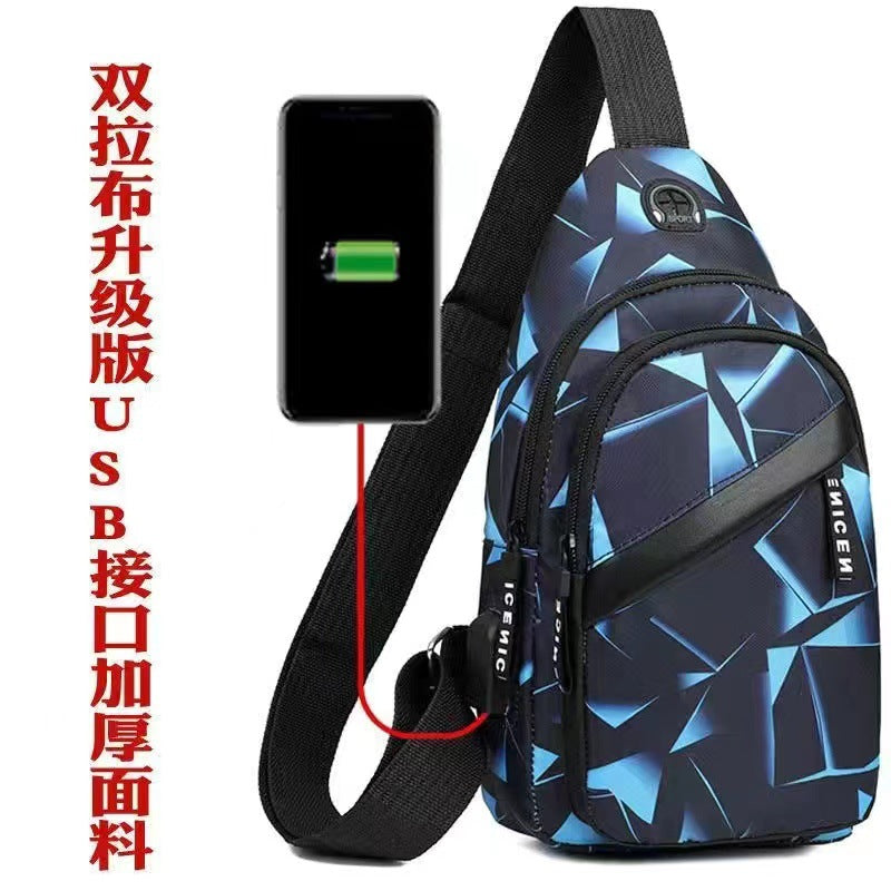 Chest Bag for Men and Women Lightweight Crossbody Bag with Earphone Hole Suitable for Outdoor Travel Daily Use