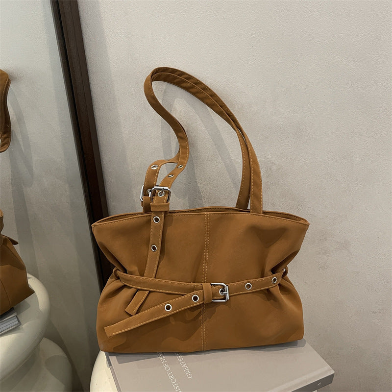 New Locomotive Style Underarm Bag Women's Korean-Style Large Capacity Commute Minimalist Shoulder Handbag