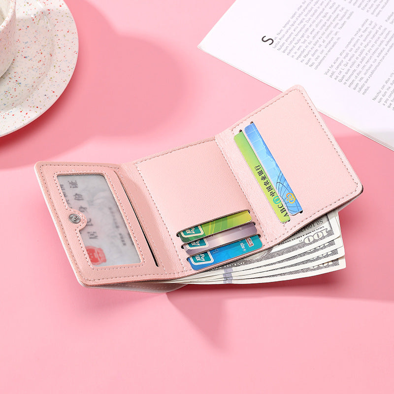 Cute Cartoon Animal Design Triple Fold Wallet for Women with Card Slots and ID Window, Perfect for Daily Use