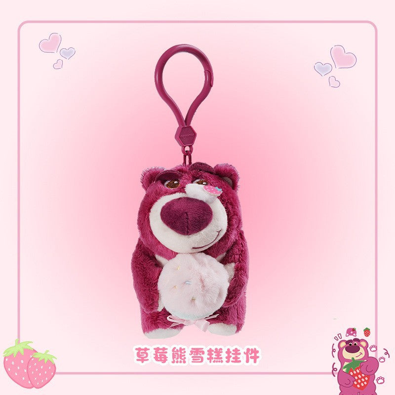 Girls Crossbody Bag Strawberry Bear Plush Head-Shaped Satchel Cute Animal Shape