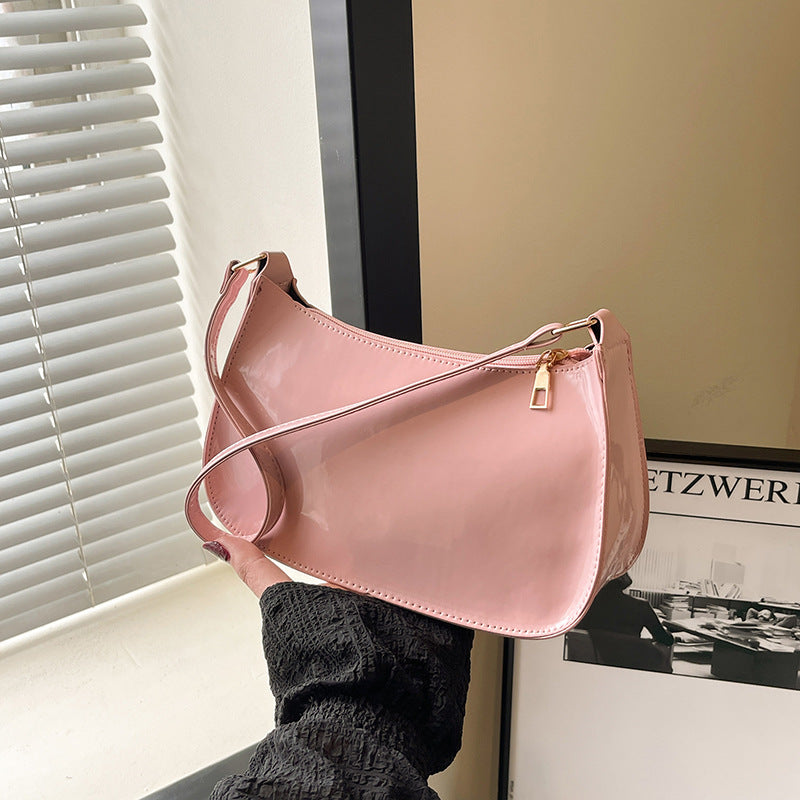 Popular Fashion Korean Style Shoulder Bag Women's Spring New All-Match Solid Color Gentle Small Square Bag
