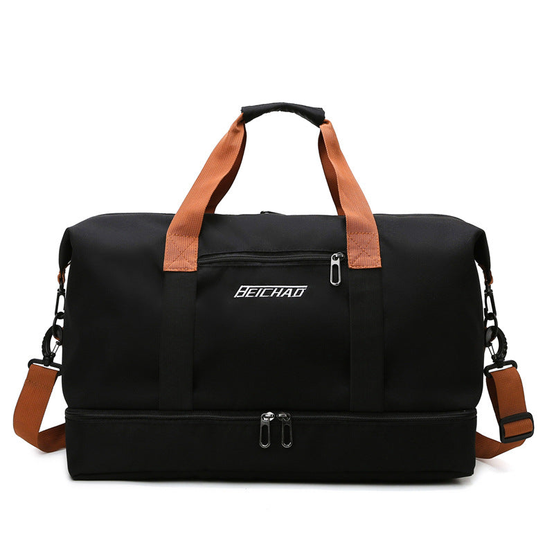 New Gym Bag Dry Wet Separation Large Capacity Independent Shoe Warehouse Business Trip Gym Bag Coverable Handle Travel Bag