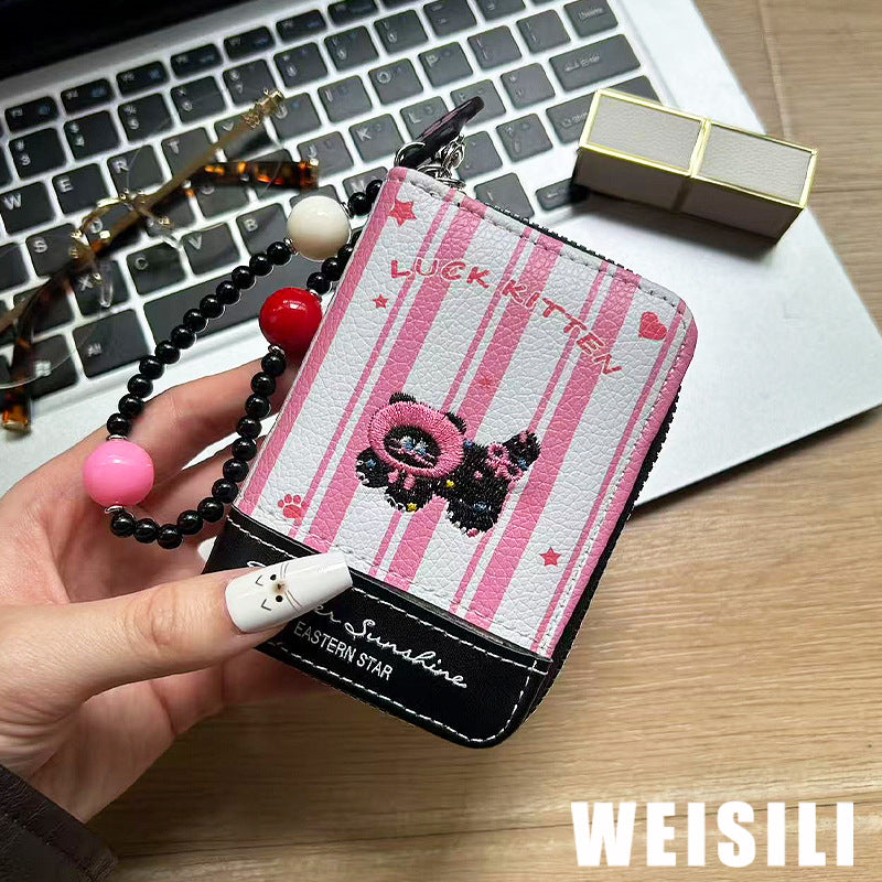 Wallet Ladies New Cute Sausage Dog Beaded Expanding Card Holder One Dopamine Good-looking Small Coin Purse