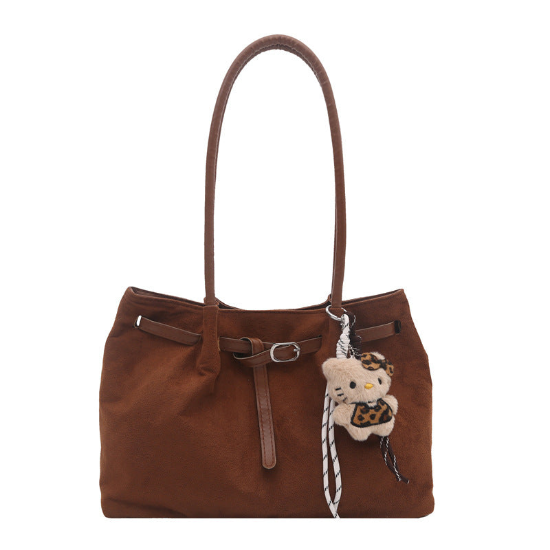 Fashionable Casual Large-Capacity Suede Tote Bag New Commuter Super Popular High-Grade Shoulder Bag for Women