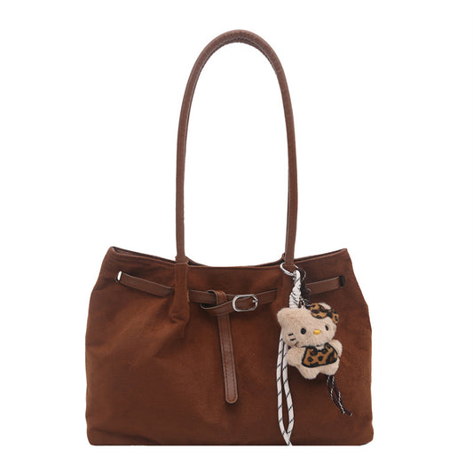 Fashionable Casual Large-Capacity Suede Tote Bag New Commuter Super Popular High-Grade Shoulder Bag for Women