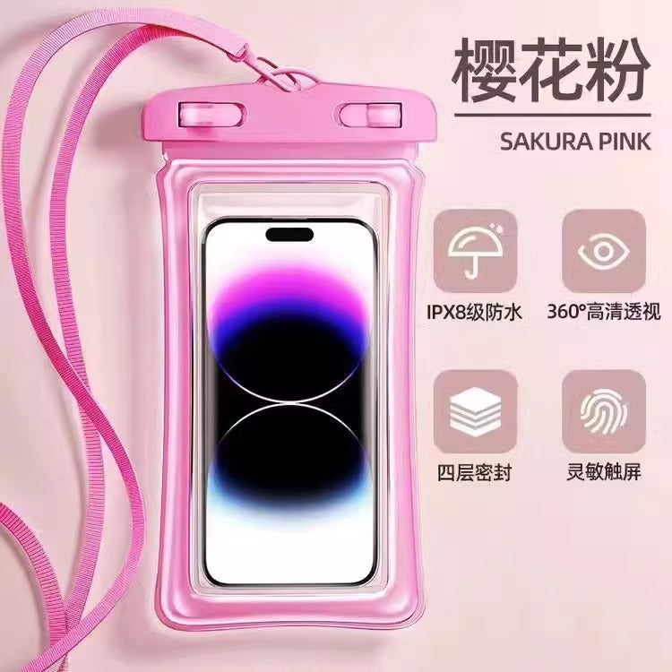 High-Transparency Waterproof Phone Case with Touch Screen Function for Swimming, Diving, and Outdoor Activities