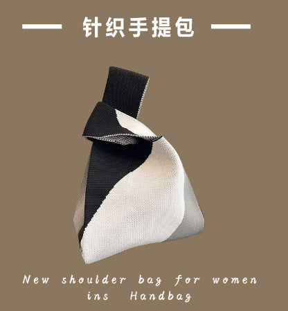 Vest Bag Women's Korean Knitted New Year Knitted Bag Hand Bag Knitted Oblique Bag