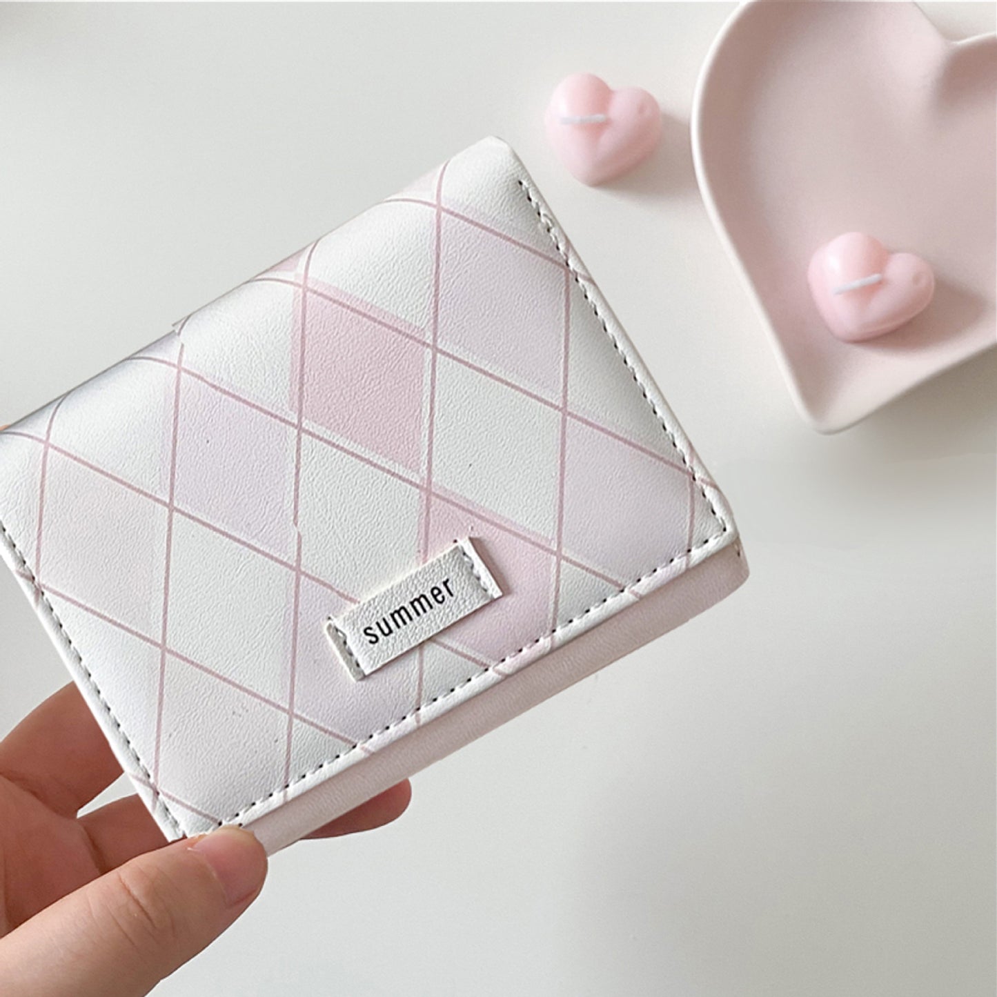 Women's Korean-Style Wallet Short Small Multiple Card Slots Student Folding Wallet Japanese Style Simple Solid Color Zipper Change Card Holder