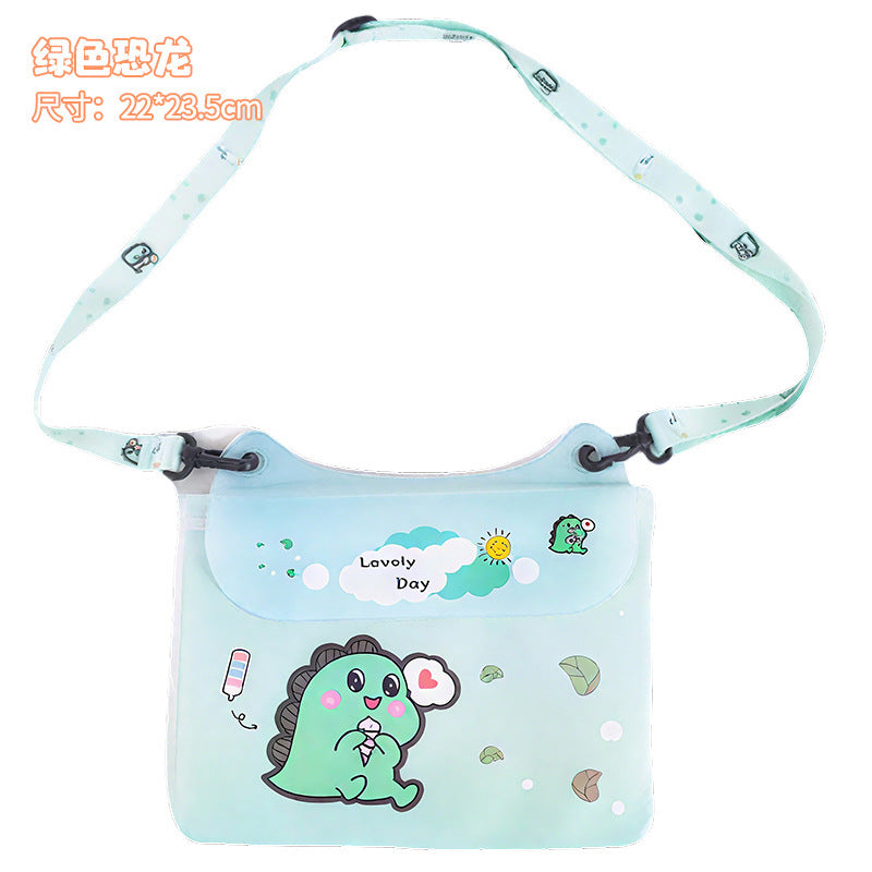 Cute Dinosaur Waterproof Waist Bag with Touch Screen Design for Outdoor Activities and Swimming