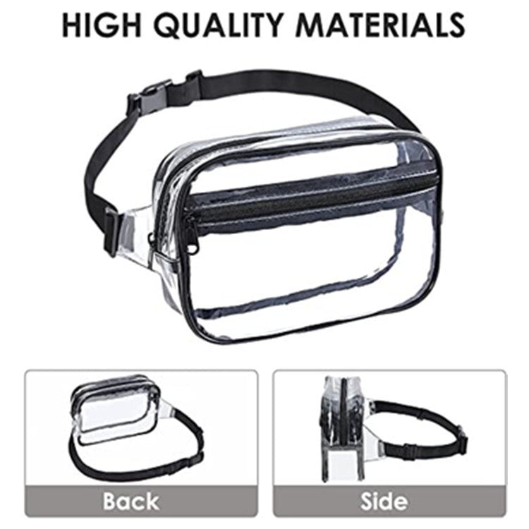 Transparent PVC Waist Bag for Outdoor Sports, Waterproof Phone & Essentials Holder with Clear Design