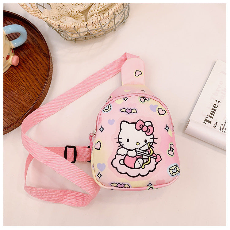 New Clow M Melody Children's Chest Pack Girl Cartoon Cute Change Casual All-Match Messenger Bag