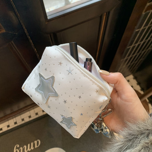 Starry Mini Cosmetic Bag for Women - Portable Makeup Organizer with Zipper, Ideal for Travel and Daily Use