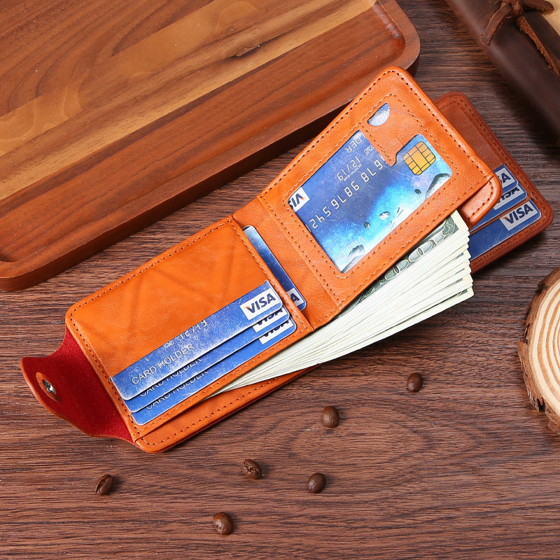 Men's Lightweight PU Wallet with US Dollar Design, Vintage Embossed Pattern, Multi-Card Slot, Durable and Scratch-Resistant