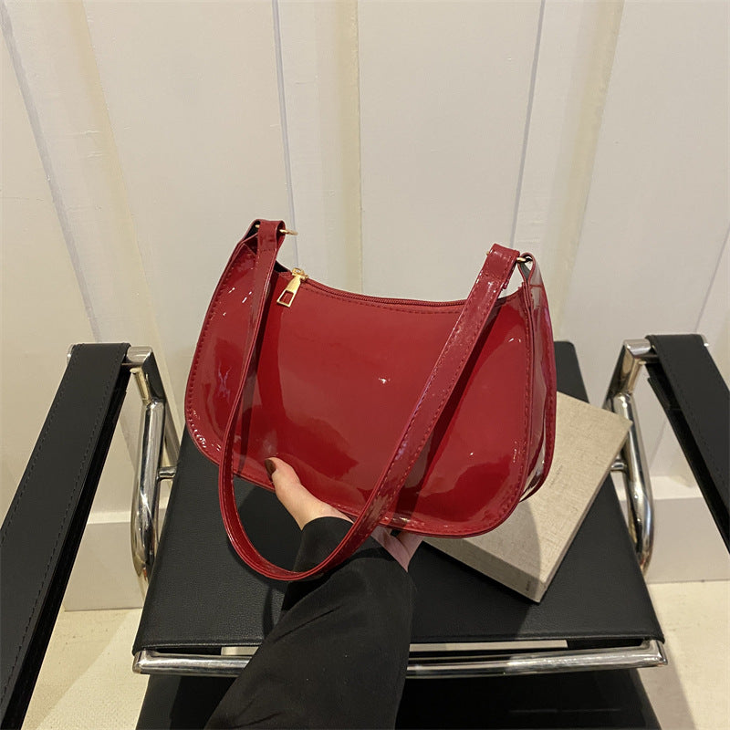 Popular Fashion Korean Style Shoulder Bag Women's Spring New All-Match Solid Color Gentle Small Square Bag
