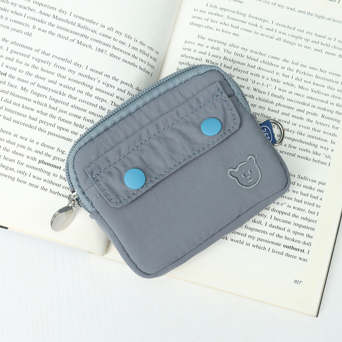 Japan and South Korea Zipper Change Waterproof Storage Bag Cute Simple Large Capacity Card Holder Driving License Clutch Fashion