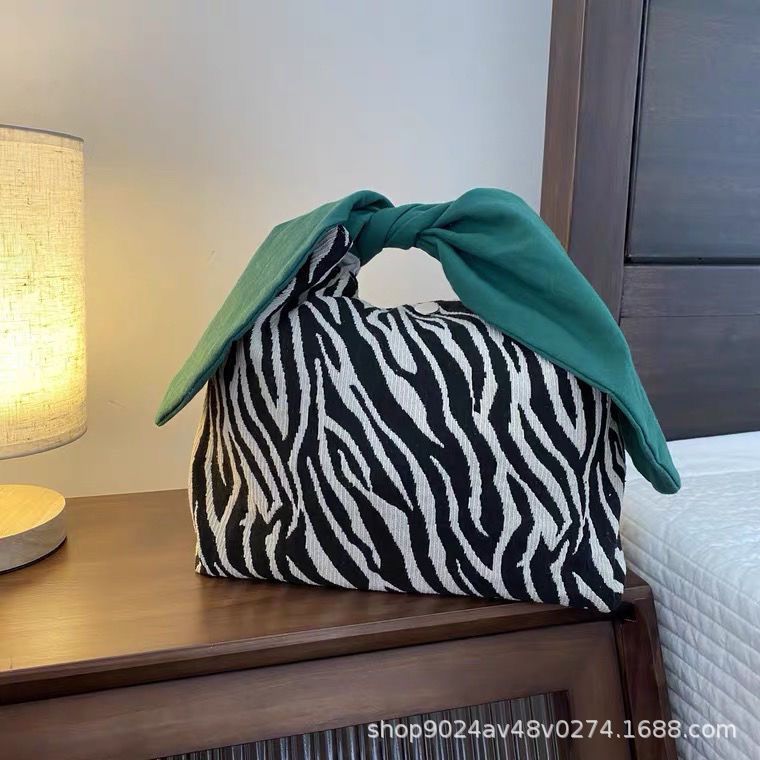Japanese Style Lunch Bag Women's Work Hand Rabbit Ears Zebra Pattern Students Lunch Box Bags Fashion Lunch Box Bag